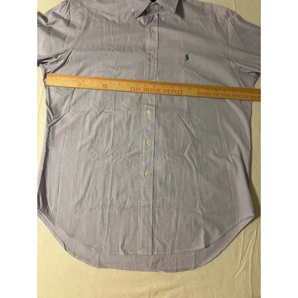 Polo Ralph Lauren Button Down Mens XL Purple Micro Check Excellent Pony Logo - Picture 6 of 12